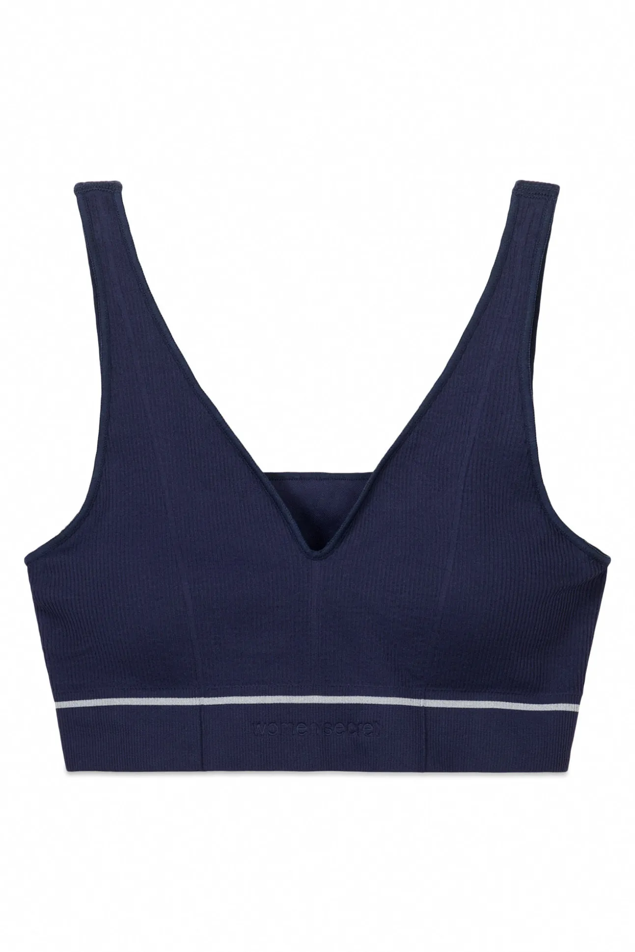 Sujetador seamless canalé azul