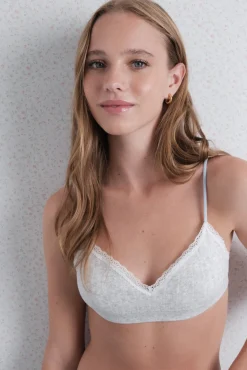 Sujetador seamless pointelle gris