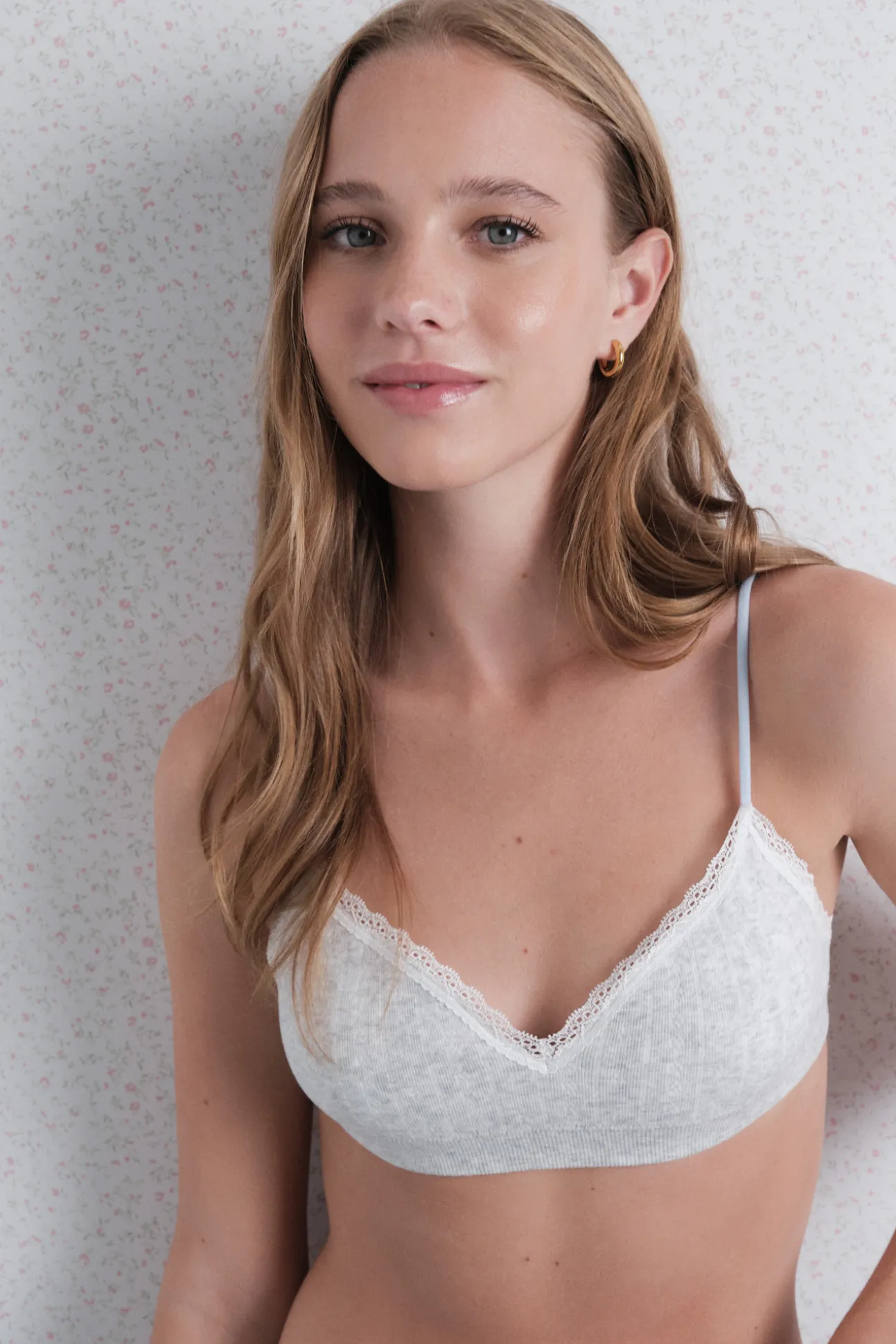 Sujetador seamless pointelle gris