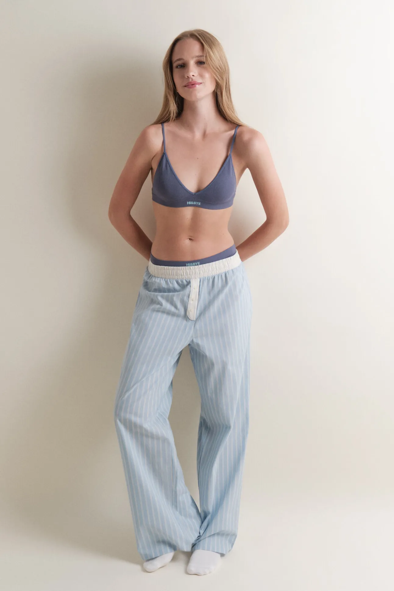 Sujetador seamless triangular azul