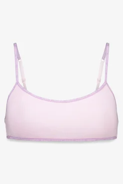 Sujetador top algodón copas extraíbles rosa
