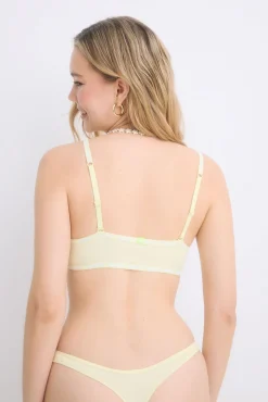 Sujetador top algodón copas extraíbles amarillo