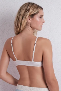 Sujetador top algodón copas extraíbles gris