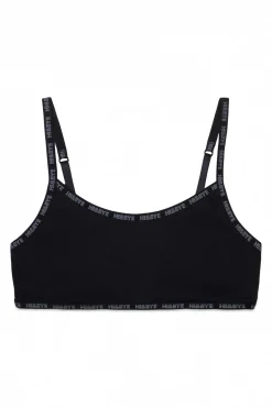 Sujetador top algodón copas extraíbles negro