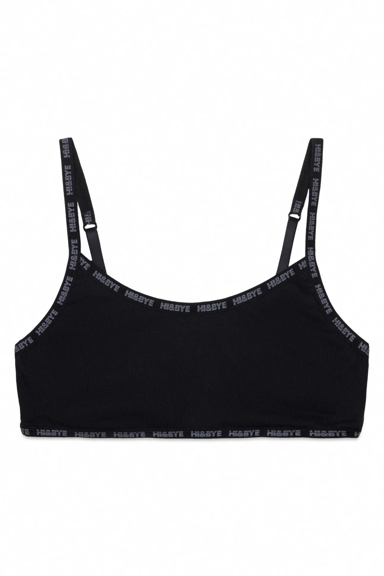 Sujetador top algodón copas extraíbles negro