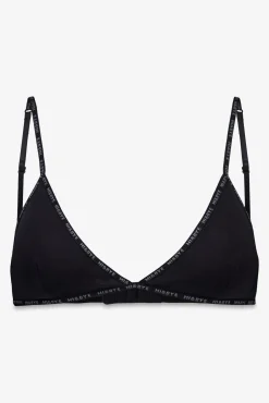Sujetador triangular algodón copas extraíbles negro