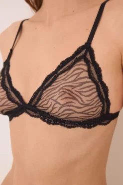 Sujetador triangular NATURAL print cebra negro