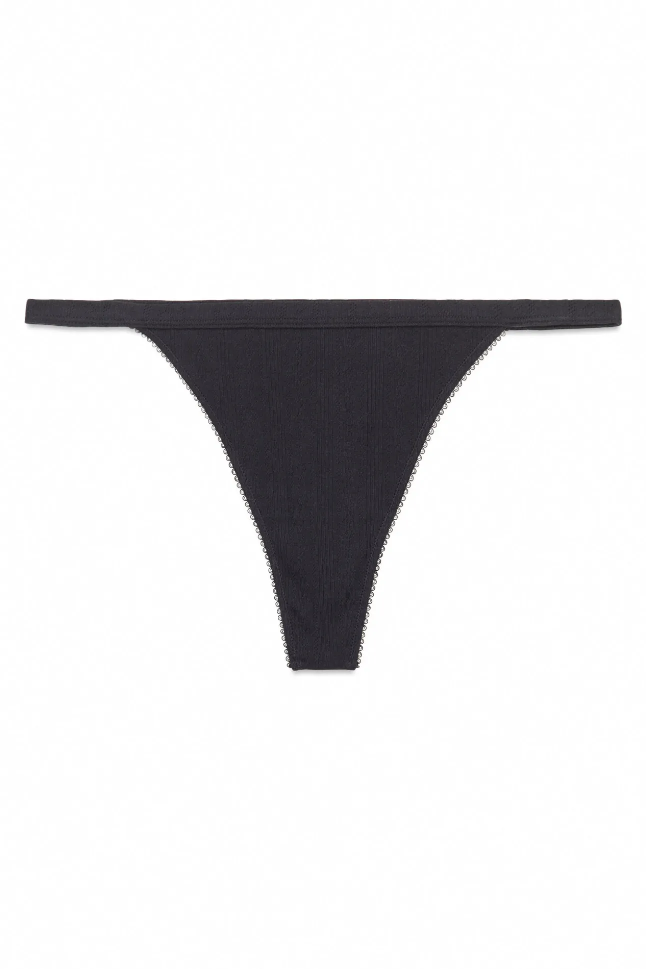 Tanga algodón desagujado negro