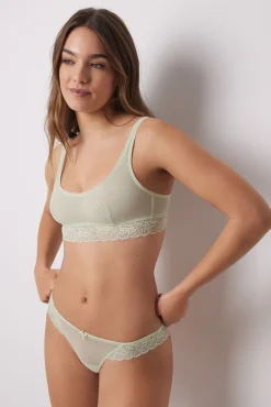 Tanga clásico plumeti encaje verde