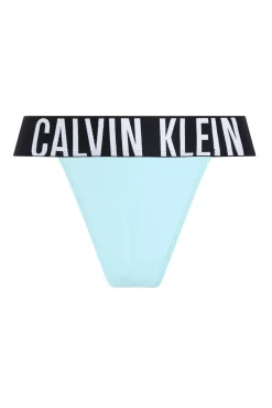 Tanga de tiro alto logo Calvin Klein azul