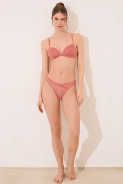 Tanga encaje cebra rosa
