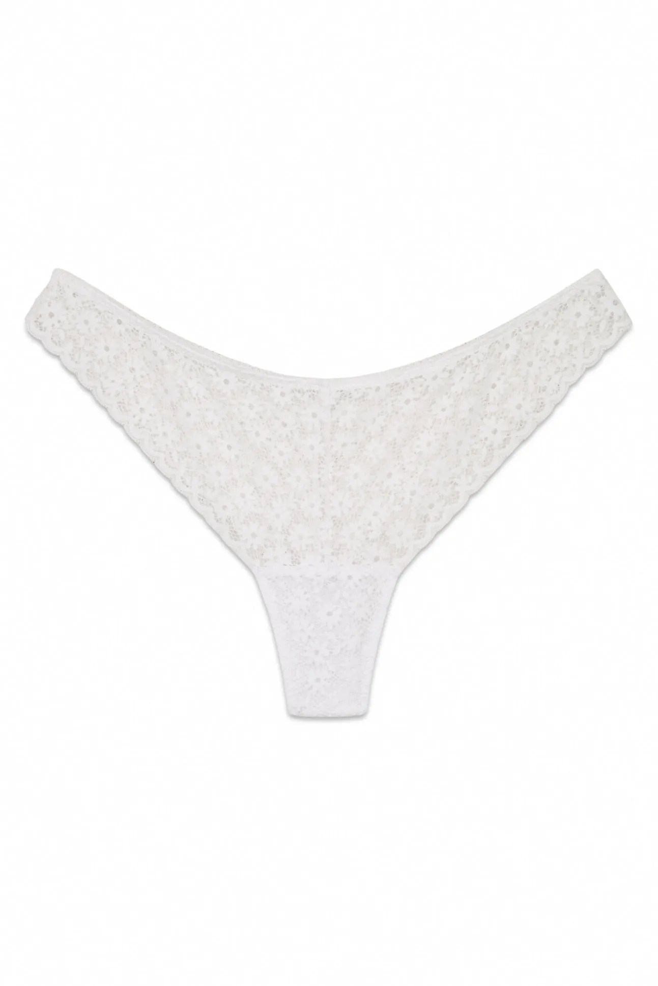 Tanga encaje floral blanco