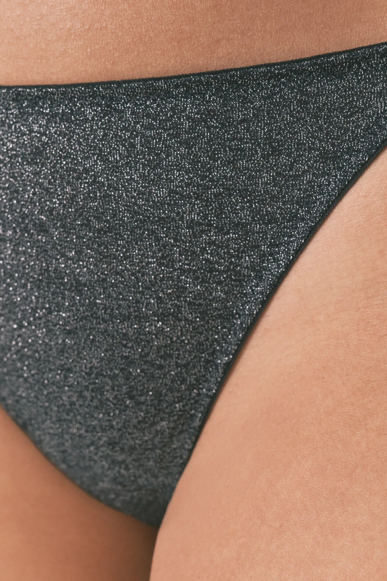 Tanga lurex terciopelo negro