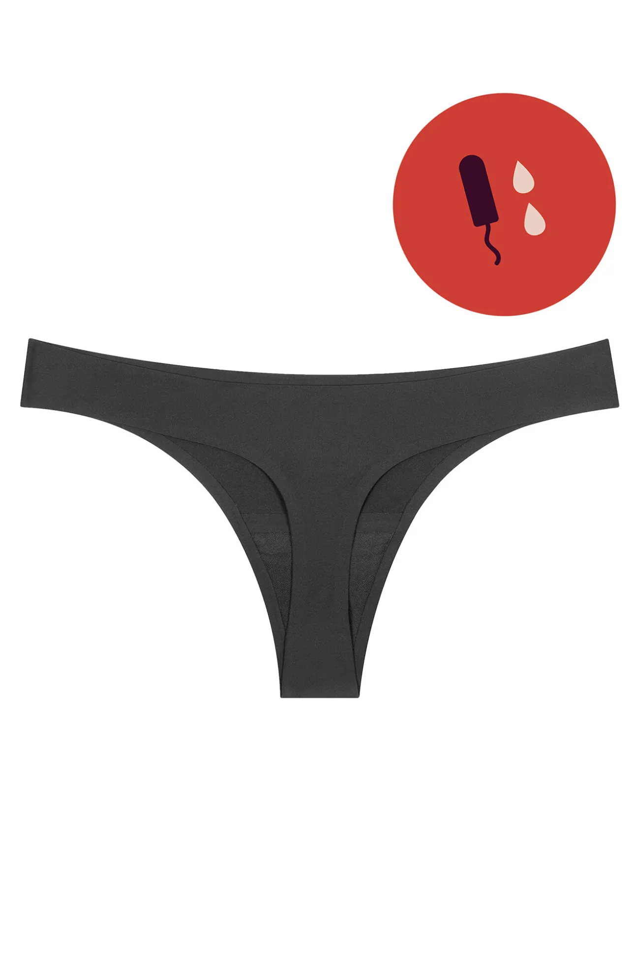 Tanga menstrual negro – Absorción ligera