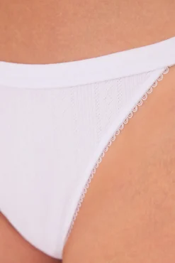 Tanga tanga algodón desagujado blanco
