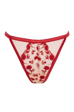Tanga tira encaje rojo