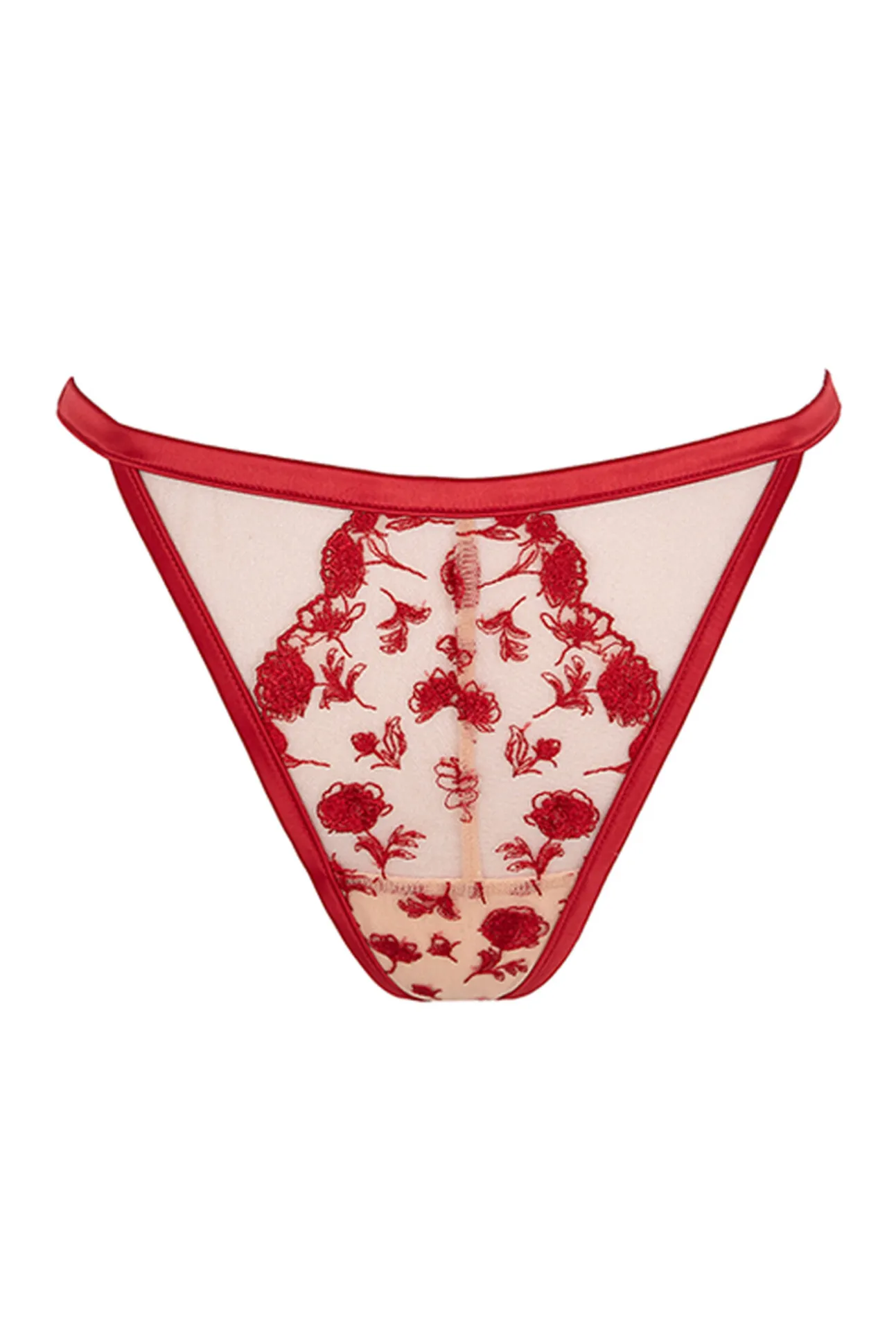Tanga tira encaje rojo