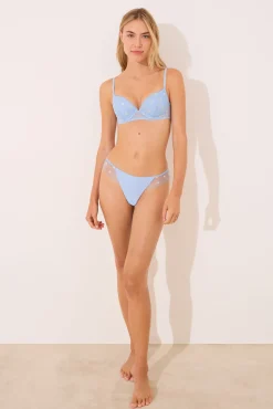 Tanga tul bordado azul