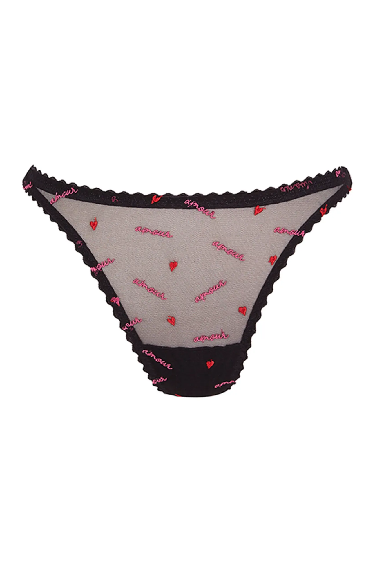 Tanga tul negro bordado