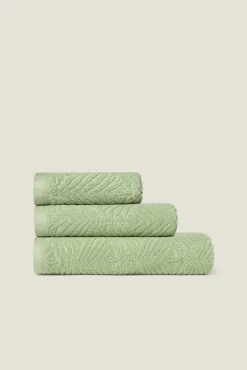 Toalla rizo jacquard hojas