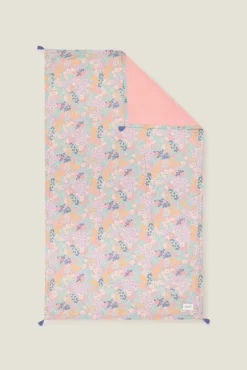 Toalla tejido doble faz flores