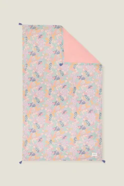 Toalla tejido doble faz flores