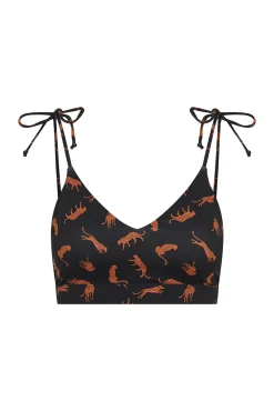 Top bikini adolescente lazos Cheetah Chase Black