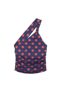 Top bikini asimétrico astroblue