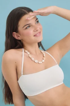 Top bikini bandeau balnco