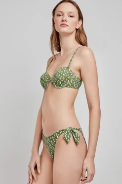Top bikini bandeau estampado