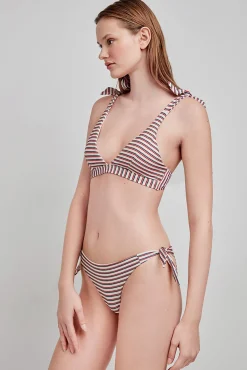 Top bikini estampado rayas multicolor