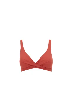 Top bikini halter cruzado naranja