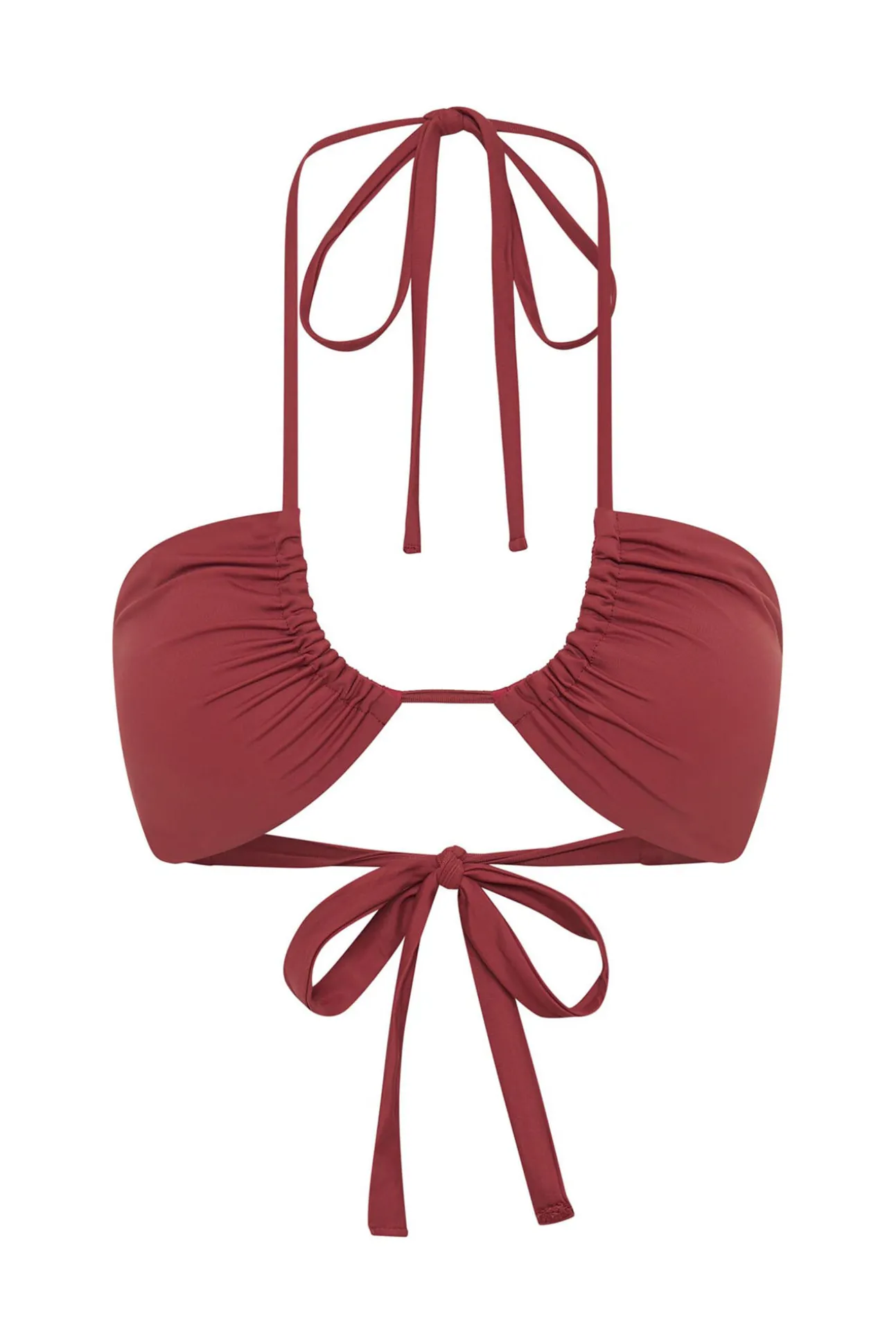 Top Bikini multiposición Sahara red