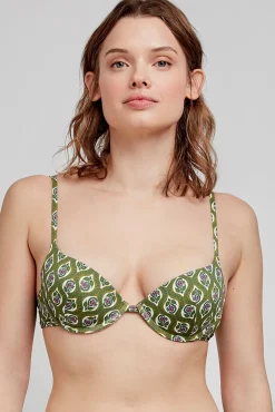 Top bikini push up estampado