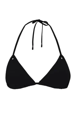Top bikini triangular cortina negro