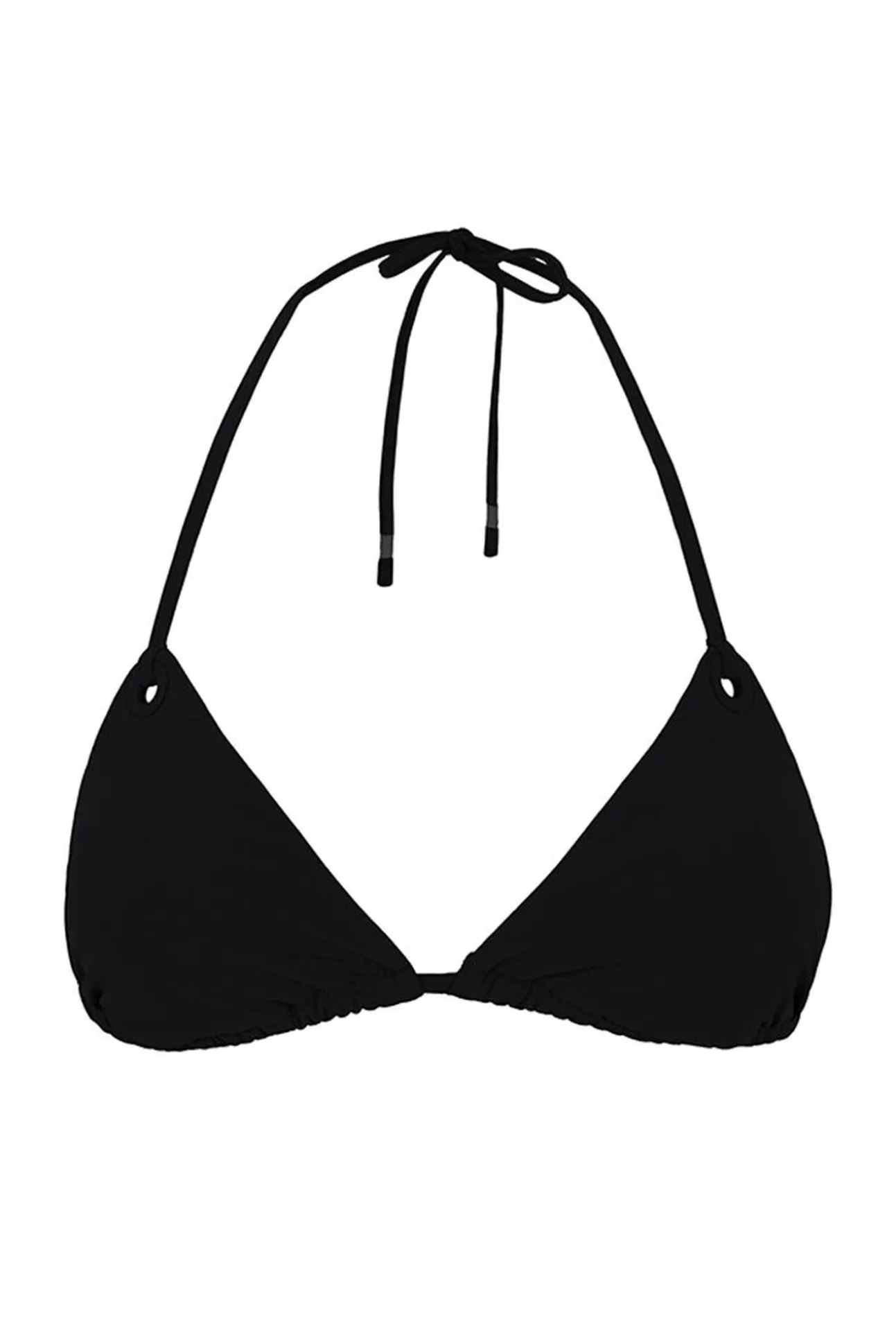 Top bikini triangular cortina negro