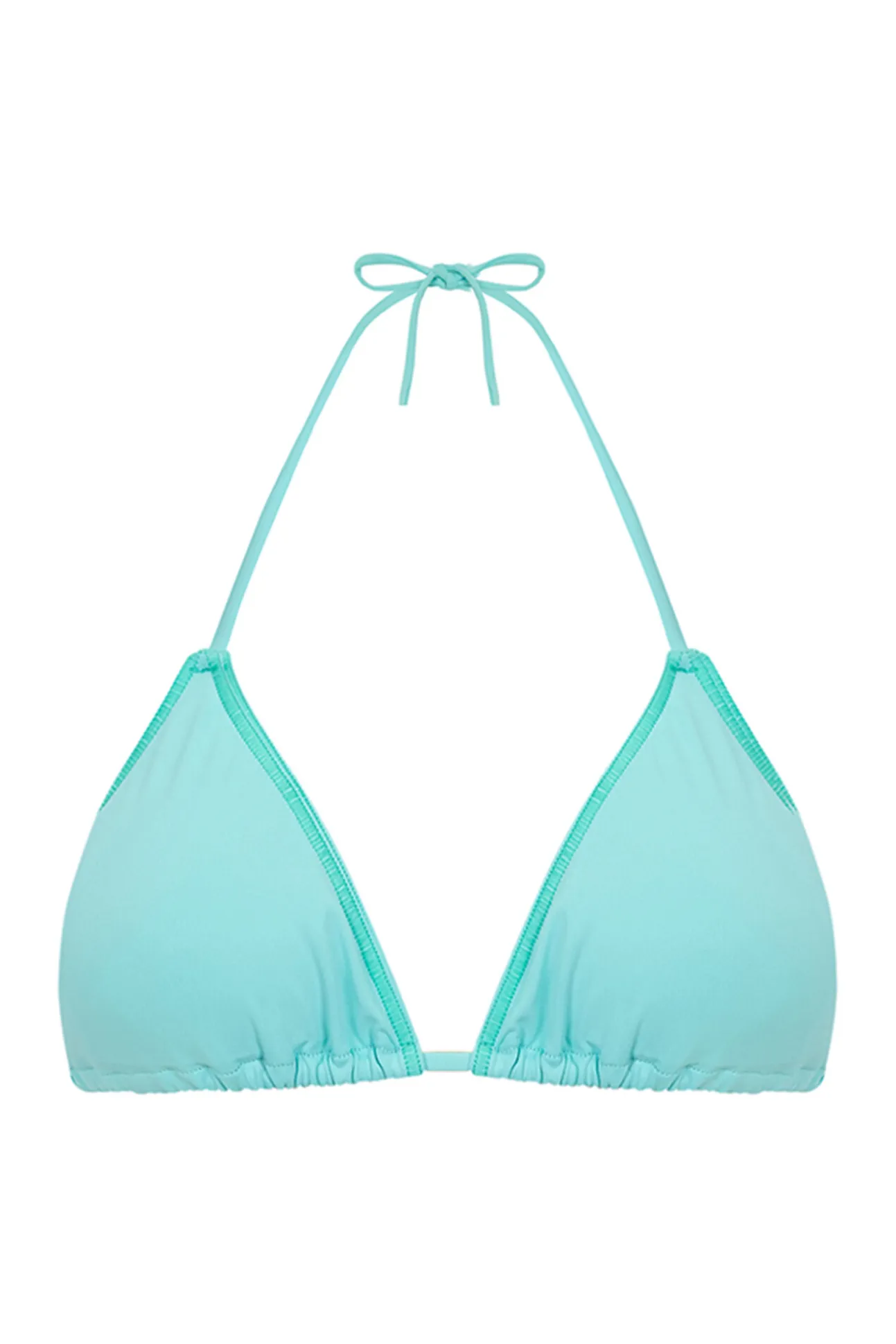 Top bikini triangular cortina turquesa