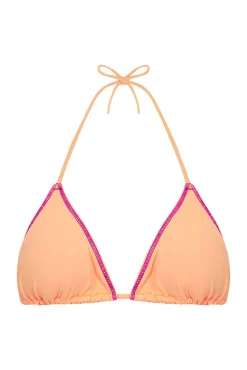 Top bikini triangular cortina naranja