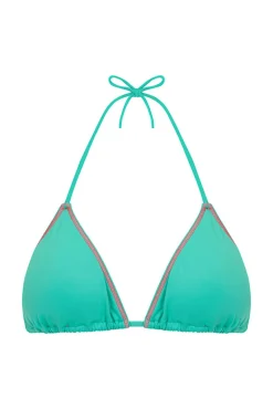 Top bikini triangular cortina verde