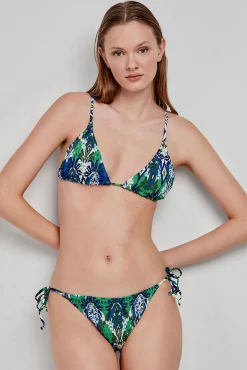 Top bikini triangular estampado