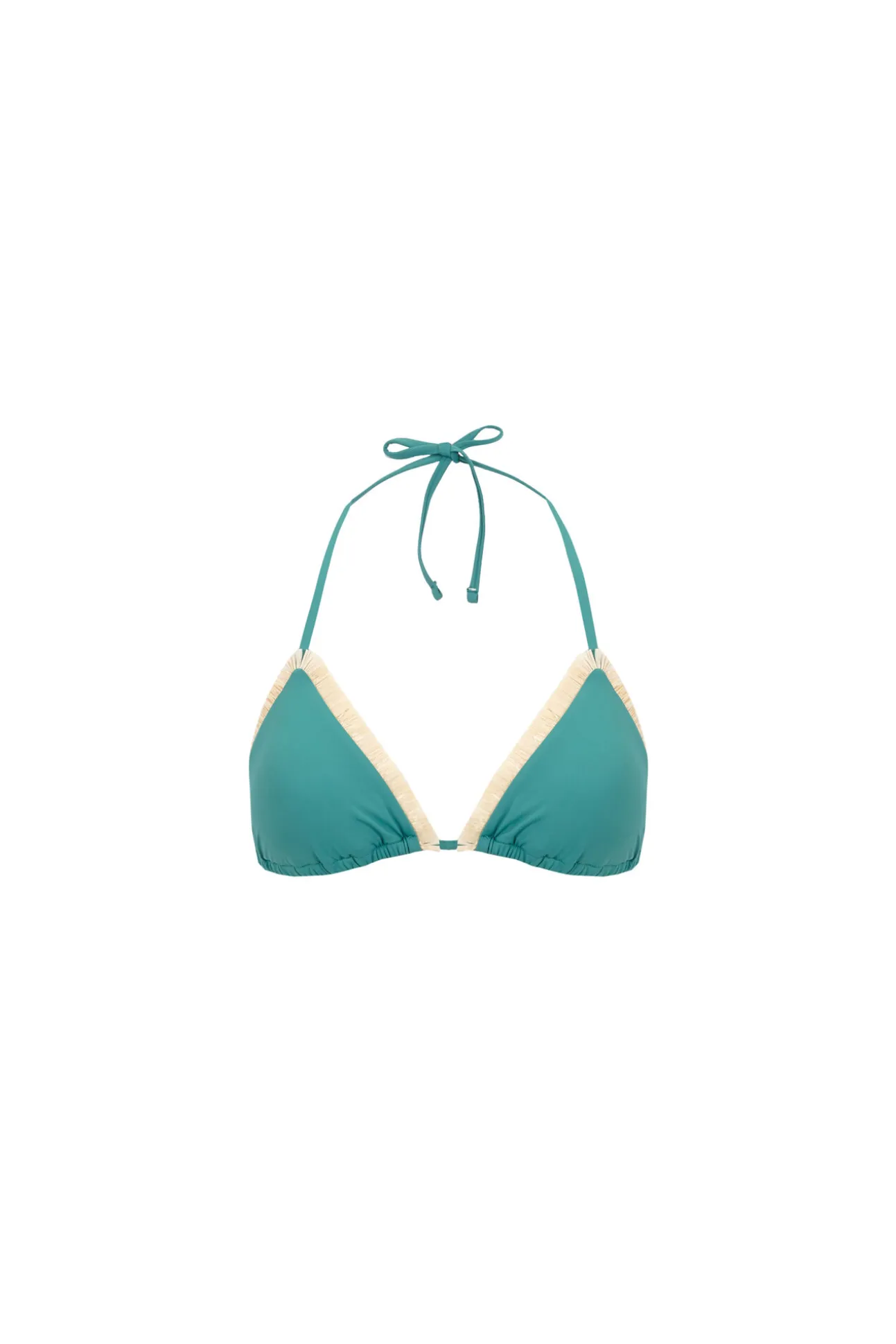 Top bikini triangular flecos verde