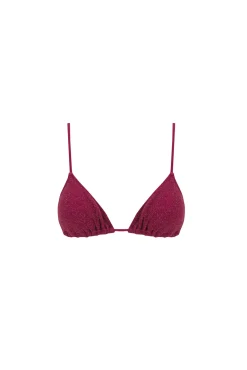 Top bikini triangular fucsia brillo