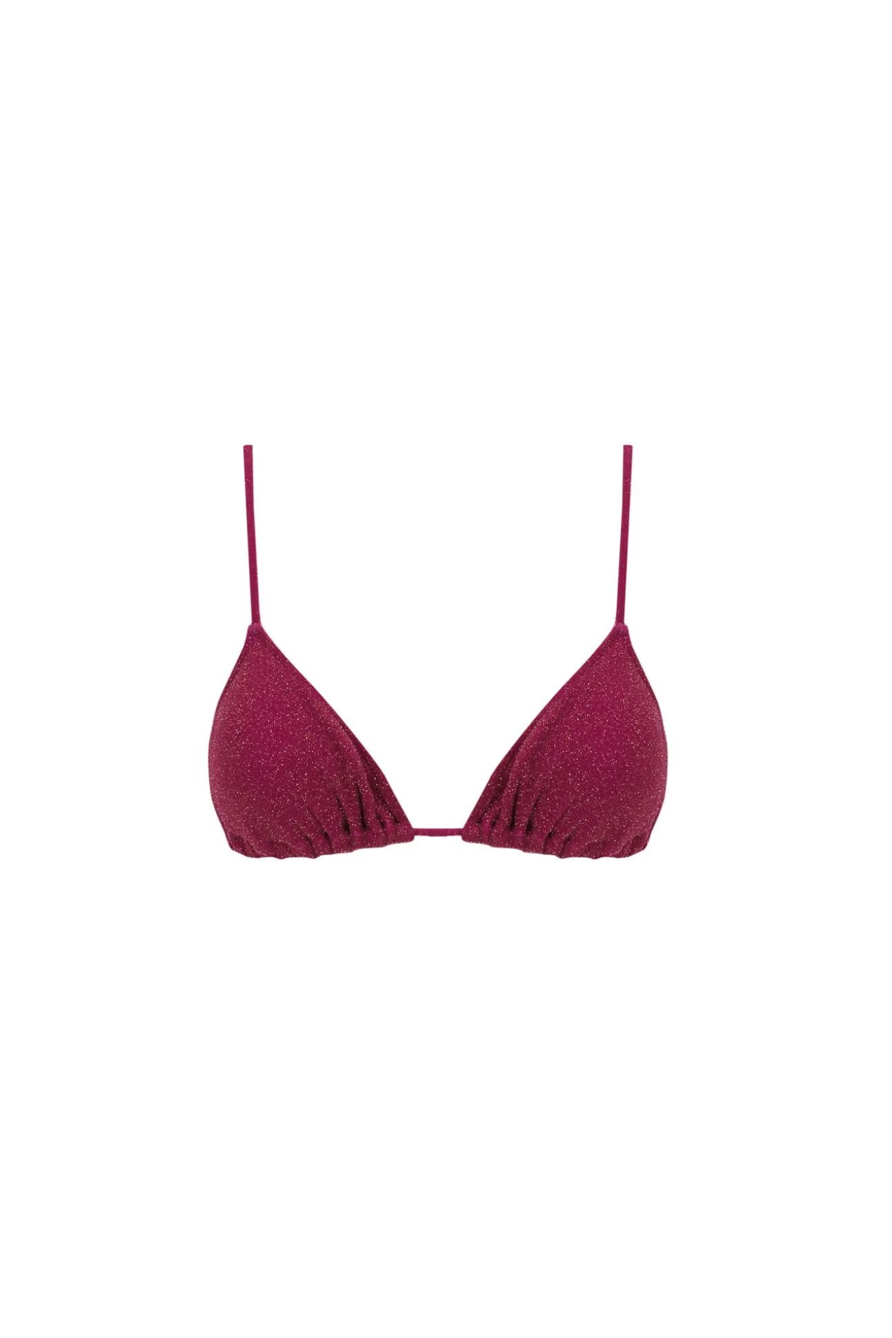 Top bikini triangular fucsia brillo