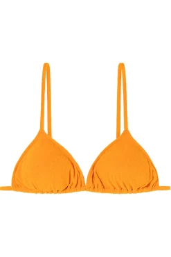 Top bikini triangular naranja brillo