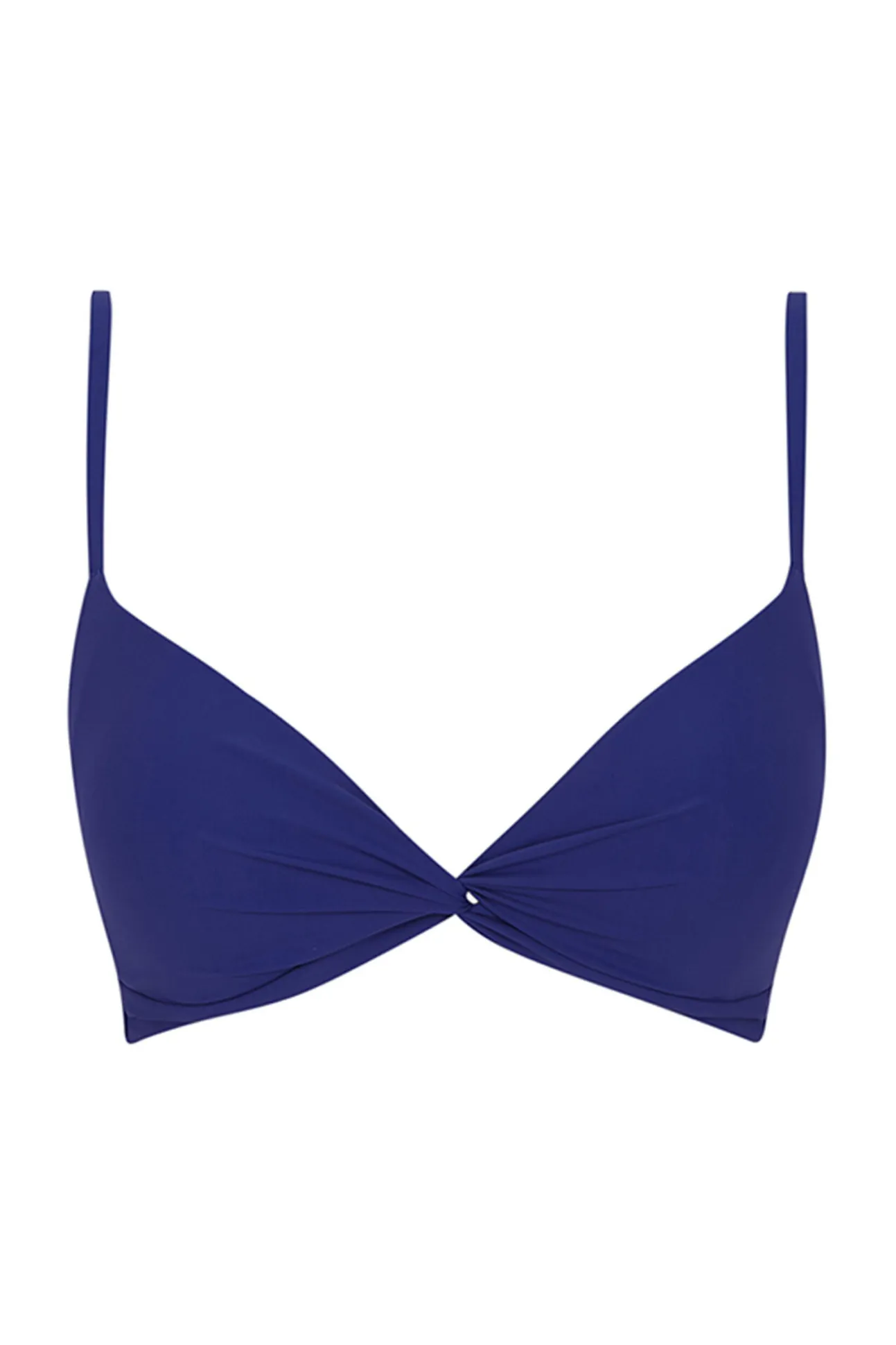 Top bikini triangular push up azul eléctrico