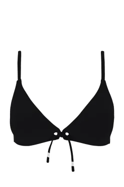 Top bikini triangular sin aro negro