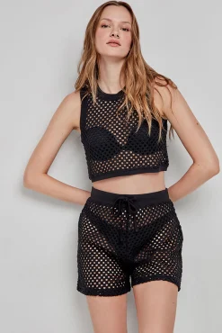Top crochet negro