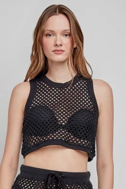 Top crochet negro