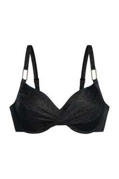 Top de bikini con aro brillo negro