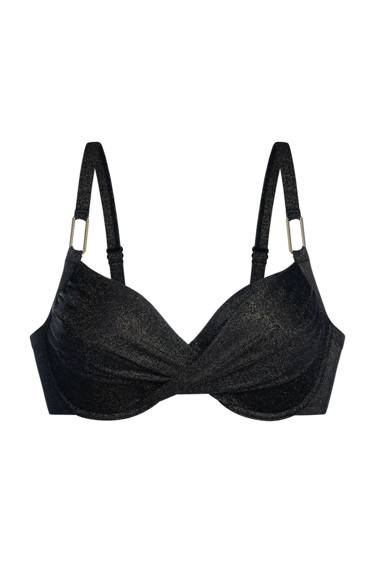 Top de bikini con aro brillo negro